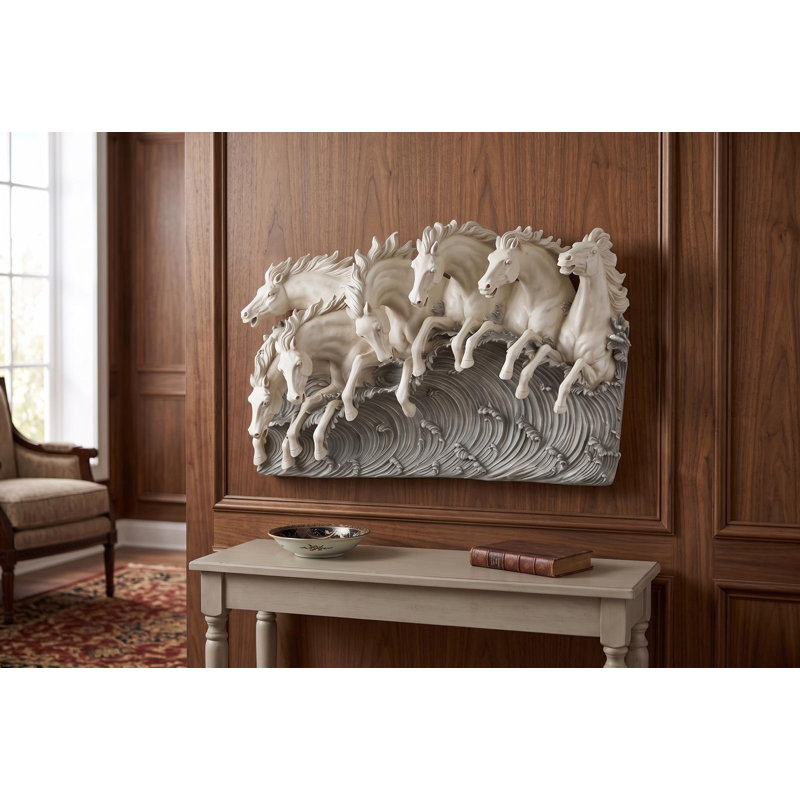 Design Toscano Neptune's Horses of the Sea Wall Sculpture